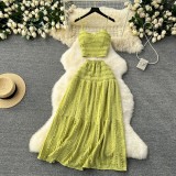 Women Set Summer Strap Top and Skirt Two Piece Set