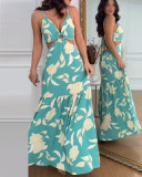Women Floral Strap Maxi Dress