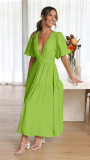 Women Casual Trendy Summer V Neck Dress