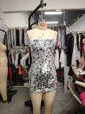 Women Sequin Strap Dress Formal Party Party Dance Backless Bodycon Dress