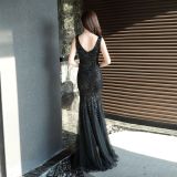 Women Formal Party Elegant Fishtail Sequined Evening Dress