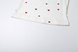 Women Summer Heart Print Vest Shorts Two Piece Set