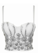 Women French Strapless Outdoor Wear Diamond Top