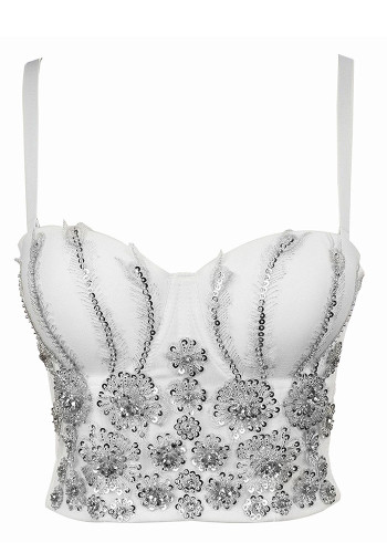 Women French Strapless Outdoor Wear Diamond Top