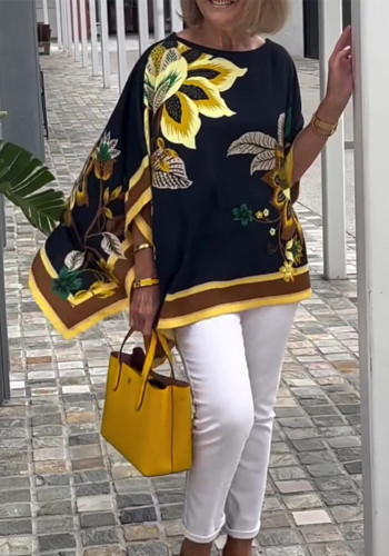 Women Spring Summer Casual Printed Short Sleeve Top