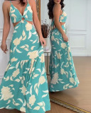 Women Floral Strap Maxi Dress