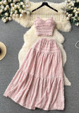 Women Set Summer Strap Top and Skirt Two Piece Set
