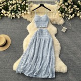 Women Set Summer Strap Top and Skirt Two Piece Set