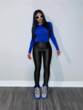 Women Summer Solid Stretchy Zipper Pants