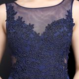 Women Lace Rhinestone Fishtail Evening Dress