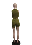 Women Casual Sleeveless Top and ShortsTwo Piece Set
