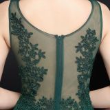 Women Lace Rhinestone Fishtail Evening Dress