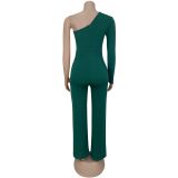 Women One Shoulder Sequin Jumpsuit