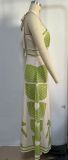 Women Summer Sexy Halter Neck Lace Maxi Dress