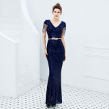 Women Formal Party Elegant Sequin Evening Dress