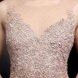 Women Lace Rhinestone Fishtail Evening Dress