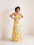 Women Holidays Print Sexy Ruffle Strap Dress