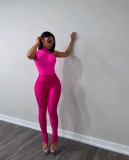 Women Summer Solid Stretchy Zipper Pants