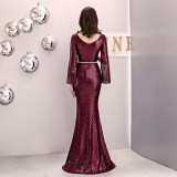 Women Formal Party Elegant Sexy Sequin Fishtail Evening Dress