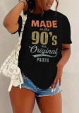 Women Round Neck Short Sleeve Letter Printed Summer T-shirt