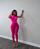 Women Summer Solid Stretchy Zipper Pants