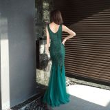 Women Formal Party Elegant Fishtail Sequined Evening Dress