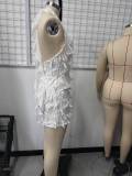Women Summer Sexy Hot Halter Neck Lace V Neck Backless Bodycon Dress