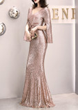 Women Formal Party Elegant Sexy Sequin Fishtail Evening Dress