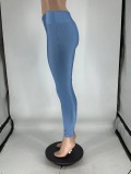 Women Summer Solid Stretchy Zipper Pants