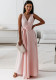 Women Spring Summer Solid v-neck Maxi Dress