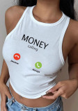 Women Summer Letter Printed Crop Top Vest