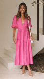 Women Casual Trendy Summer V Neck Dress