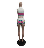 Women Spring Women Sleeveless Knitting Top and ShortsTwo Piece Set Piece Set