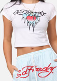 Women Street Print Crop Top T-Shirt