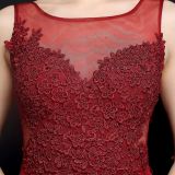 Women Lace Rhinestone Fishtail Evening Dress