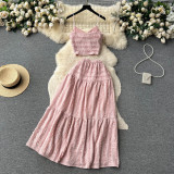Women Set Summer Strap Top and Skirt Two Piece Set