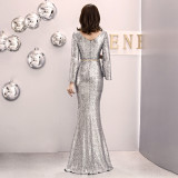 Women Formal Party Elegant Sexy Sequin Fishtail Evening Dress