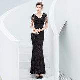 Women Formal Party Elegant Sequin Evening Dress