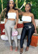 Women Summer Solid Stretchy Zipper Pants