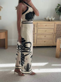 Women Summer Sexy Halter Neck Lace Maxi Dress