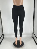 Women Summer Solid Stretchy Zipper Pants