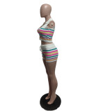 Women Spring Women Sleeveless Knitting Top and ShortsTwo Piece Set Piece Set