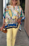Women Spring Summer Casual Printed Short Sleeve Top