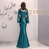 Women Formal Party Elegant Sexy Sequin Fishtail Evening Dress
