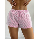 Summer Drawstring Solid Color Shorts Women’s Casual Wear