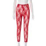 Lace Cross Lace Up Strapless Vest Slim Tight pants Sexy Summer Outfit
