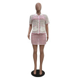 Loose Knit Blazer Cardigan Shorts Set Women’s Casual Outfit