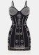 See Through Beaded Diamond Fringe Summer Sexy Women’s Dress