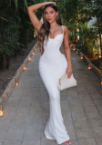 Low Back Hollow Strap Women’s Slim Bodycon Long Dress