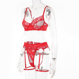 Christmas Valentine’s Lace See Through Sexy Lingerie Set